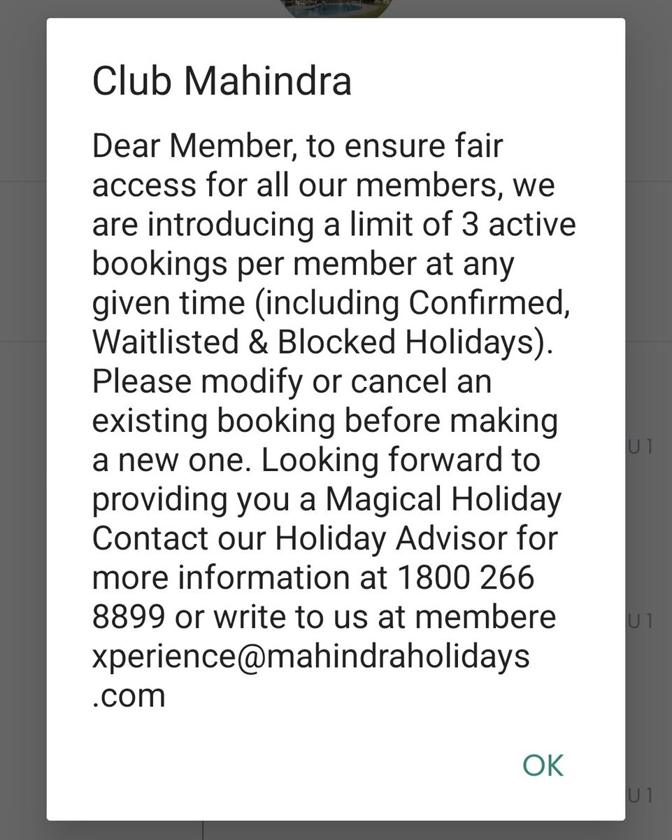 abha_writes's tweet photo. @clubmahindra 
You changed rules of booking arbitrarily that only 3 bookings can now be kept..
This is now clear that you are not member friendly now....you want that the remaining days of members should be lapsed...very unprofessional decision...I never expected this from you. https://t.co/JmV1Az0wWD