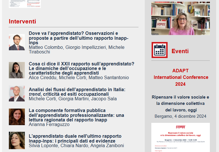 ApprenticeADAPT's tweet image. Dove sta andando l’#apprendistato? Cosa emerge dalle analisi di @InappGov e @INPS_it, contenute nell’ultimo rapporto sul tema?

Con queste domande si sono cimentati ricercatori, dottorandi e apprendisti Adapt, gli esiti sono oggi nel @bollettinoADAPT:  mailchi.mp/adapt/bolletti… /1