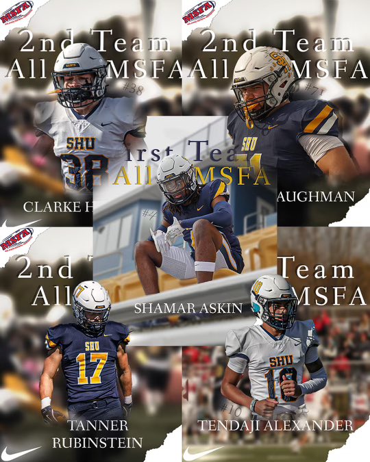 Congratulations to these five young men on being named 1st &amp; 2nd Team All-Conference Offense/Defense!

#ONE💛💙 #FearTheHalo💫