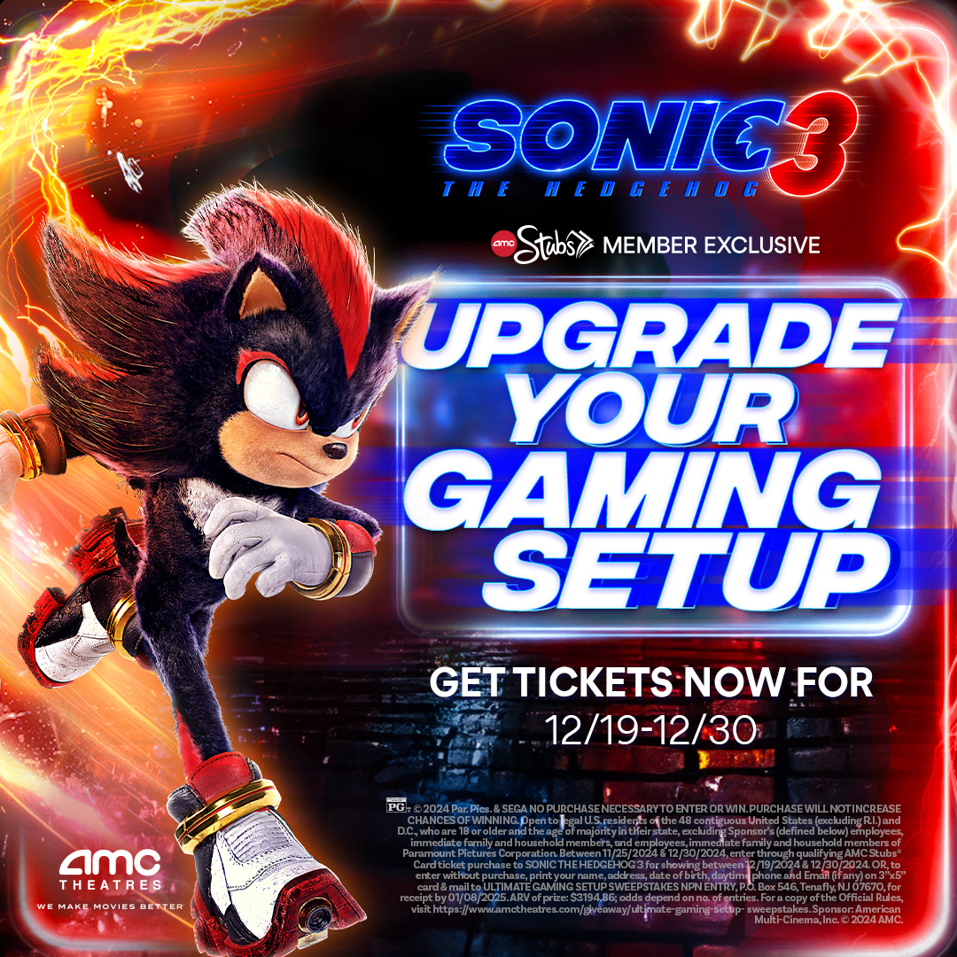 AMCTheatres's tweet photo. Amplify your excitement for the electrifying face-off between Sonic and Shadow in #SonicMovie3 with #AMCTheatres exclusives like fan events, bonuses, and more! 🦔 🌟 🌌 
https://t.co/qsy8johcMO https://t.co/JEVY7AfNle