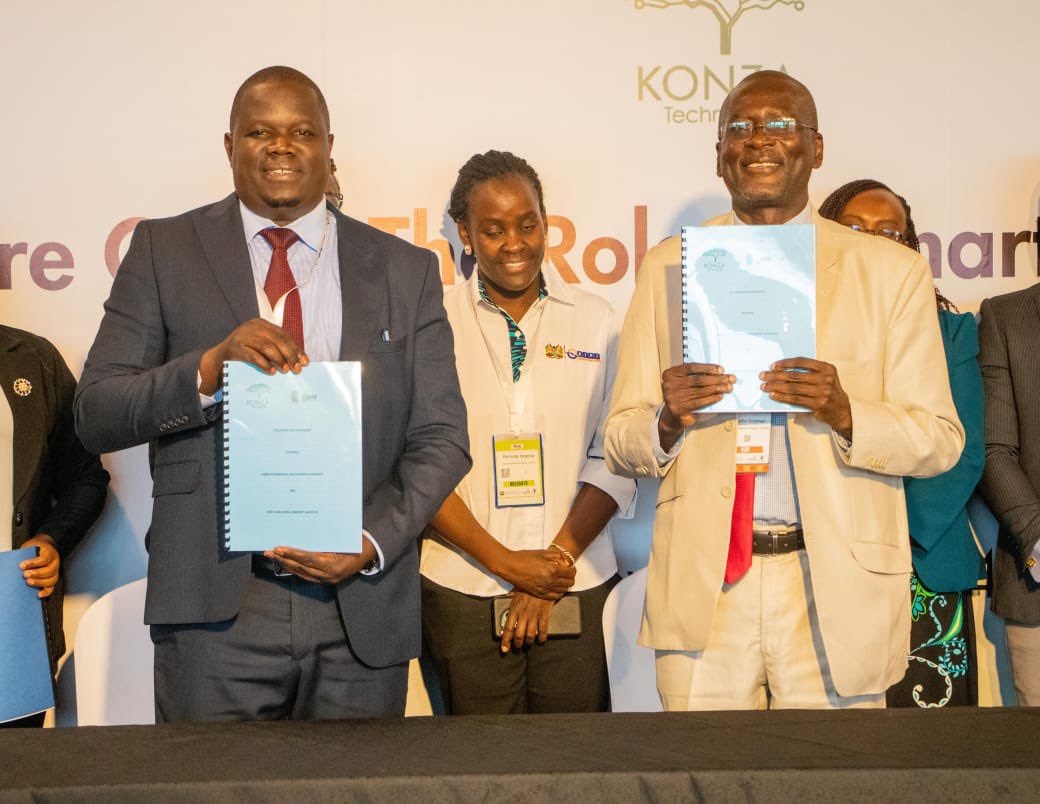 TechnopolisKE's tweet photo. "The KTISC will offer the following services: Intellectual property awareness and education; patents and trademarks registration assistance; technology commercialization support; and opportunities for networking and collaborations" @jpokwiri said during the MOU signing ceremony.

#Investment #InnovationHubs #SmartCities #SiliconSavannah #KIPI