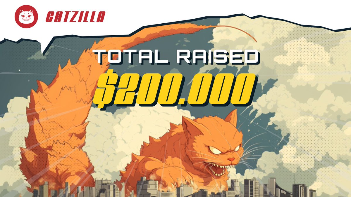 CatzillaToken's tweet photo. Konnichiwa, CATZILLA fam ^___^

CATZILLA has raised a total of $200,000!!!😼

We’re growing larger by the day…

DOGS BEWARE
ଲ(ⓛ ω ⓛ)ଲ

https://t.co/NZm2G5xYNl https://t.co/uxhGfqeVav