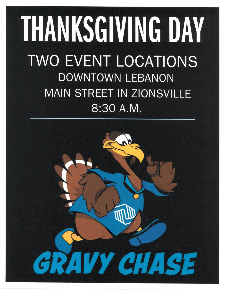 It's a Boone County Tradition! The annual Gravy Chase! Join us on Thanksgiving morning in Zionsville and Lebanon for our largest fundraiser of the year! 100% of the proceeds benefit the Boys &amp; Girls Club of Boone County. Register here ➡️ ecs.page.link/mKxh9