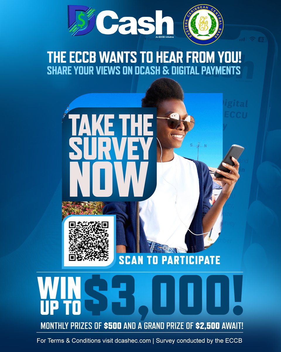 DCash_EC's tweet image. 🌟 Have your say! Share your thoughts in the DCash Public Survey. Win $500 monthly prizes + $2,500 grand prize! Entries for our November draw ends soon!
 👉 surveymonkey.com/r/DCASH2
#DigitalPayments #DCashSurvey