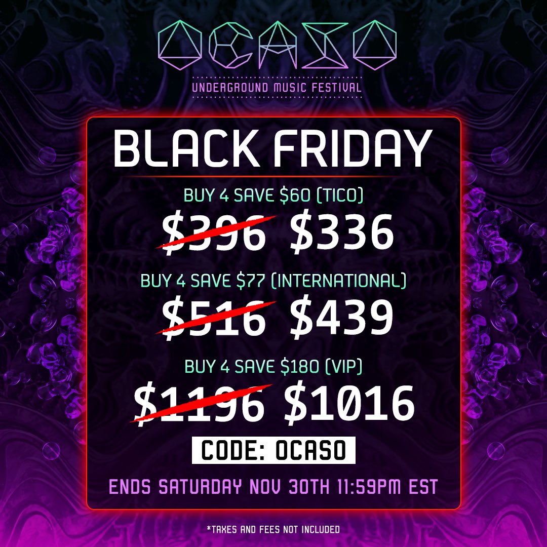 ocasofestival's tweet photo. 🚨Our BIGGEST #BlackFriday Savings Sale is officially HERE! 

For a limited time only, save BIG on the purchase of two or four tickets — but hurry, this ends Nov 30th at 11:59 EST! ⏰ Don’t miss out on the savings!💥 https://t.co/58rGnyhICE