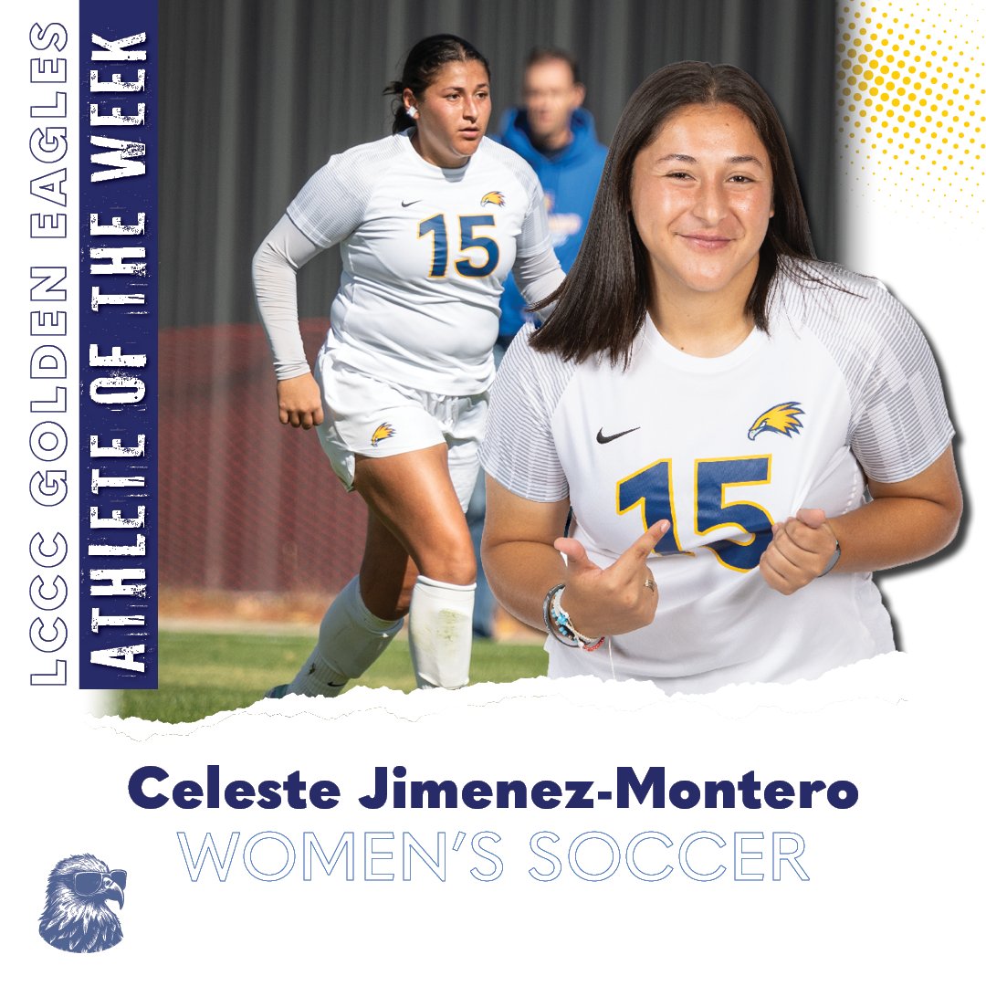LCCC Sports (@lcccsports) on Twitter photo This week, after a stelar performance in the National Championships, Celeste Jimenez-Montero picks up the Athlete of the Week honor for November 25th for <a href="/LCCCwSoccer/">LCCC Women’s Soccer</a>!
Two goals on free kicks in an upset win over Tyler Junior College has her on the list!
#BeGolden This week, after a stelar performance in the National Championships, Celeste Jimenez-Montero picks up the Athlete of the Week honor for November 25th for <a href="/LCCCwSoccer/">LCCC Women’s Soccer</a>!
Two goals on free kicks in an upset win over Tyler Junior College has her on the list!
#BeGolden
