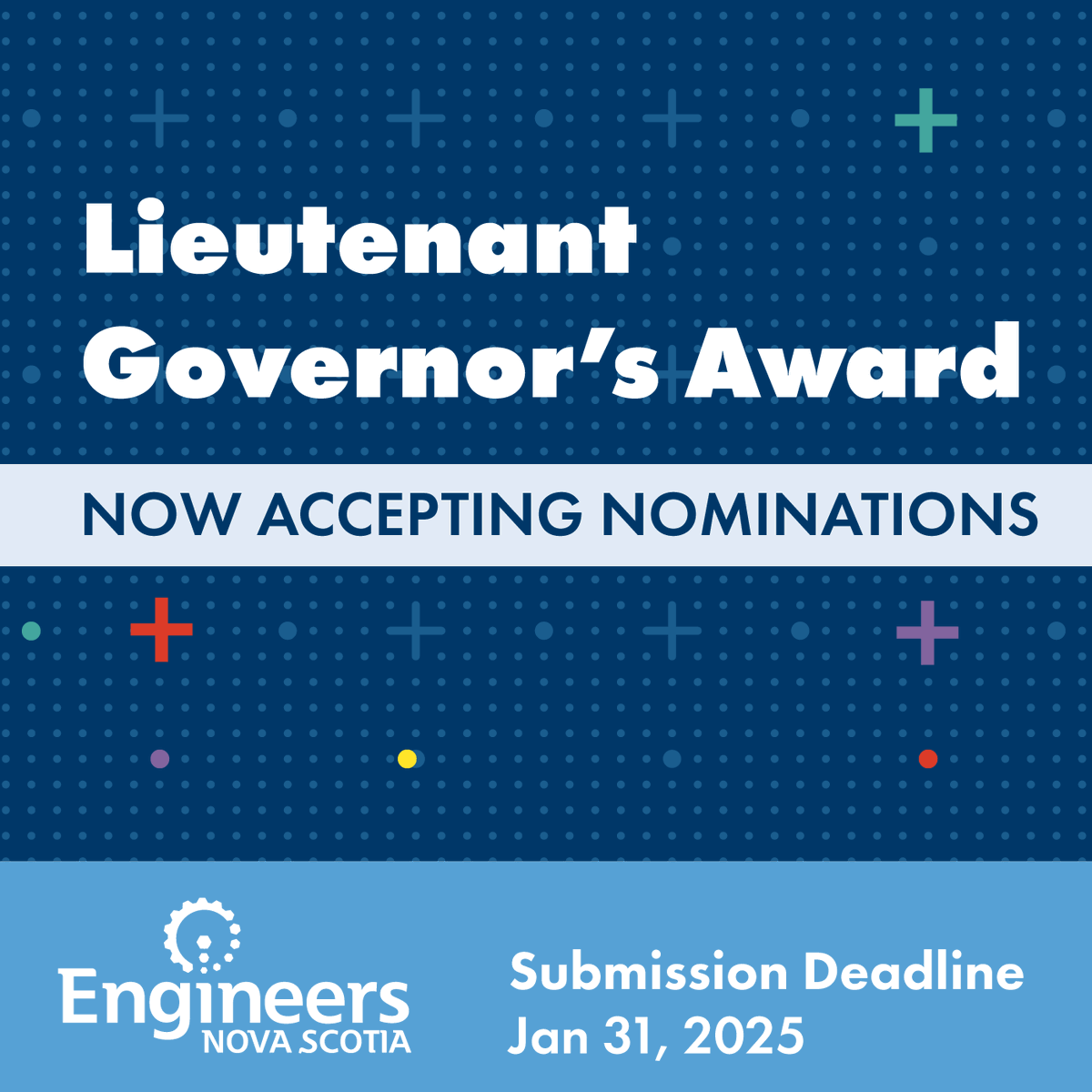 Engineers Nova Scotia is now accepting nominations for the 2025 Lieutenant Governor’s Award for Excellence in Engineering! 

If you know of a project that deserves recognition, we encourage you to submit a nomination by January 31, 2025. For full details—engineersnovascotia.ca/awards/