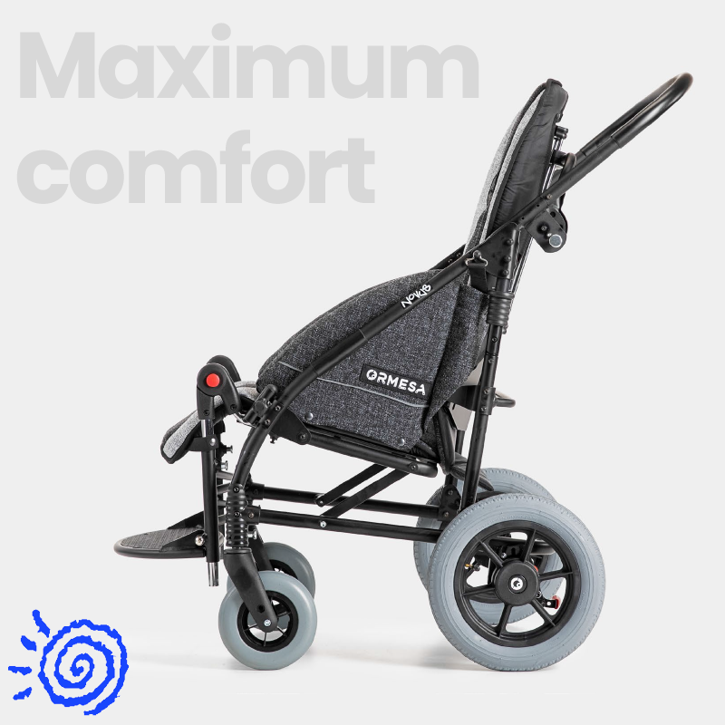 The Ormesa Novus is the perfect stroller for children with postural needs. It was built with maximum comfort in mind: from the tilted seat, to the padded, breathable cushions. Check it out here: mobility-usa.com/pdfs/brochure-…