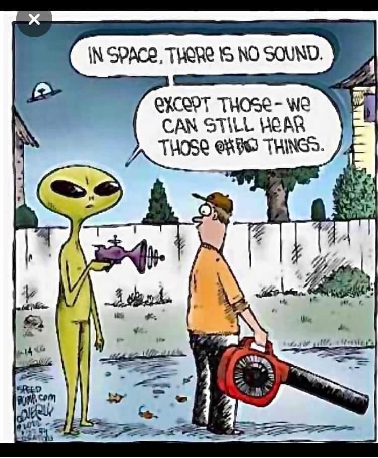 Mysteriumist's tweet photo. @RobertKennedyJr and @elonmusk 
Not quite DOGE, but while we’re MAHA’ing, can we also MAKA (M.A.Rake.Again) or make these  silent? The noise &amp; emissions are awful for the nervous system and overall health. Maybe Tesla could make a leaf blower? <takemymoney> https://t.co/Uu6O30jRXE