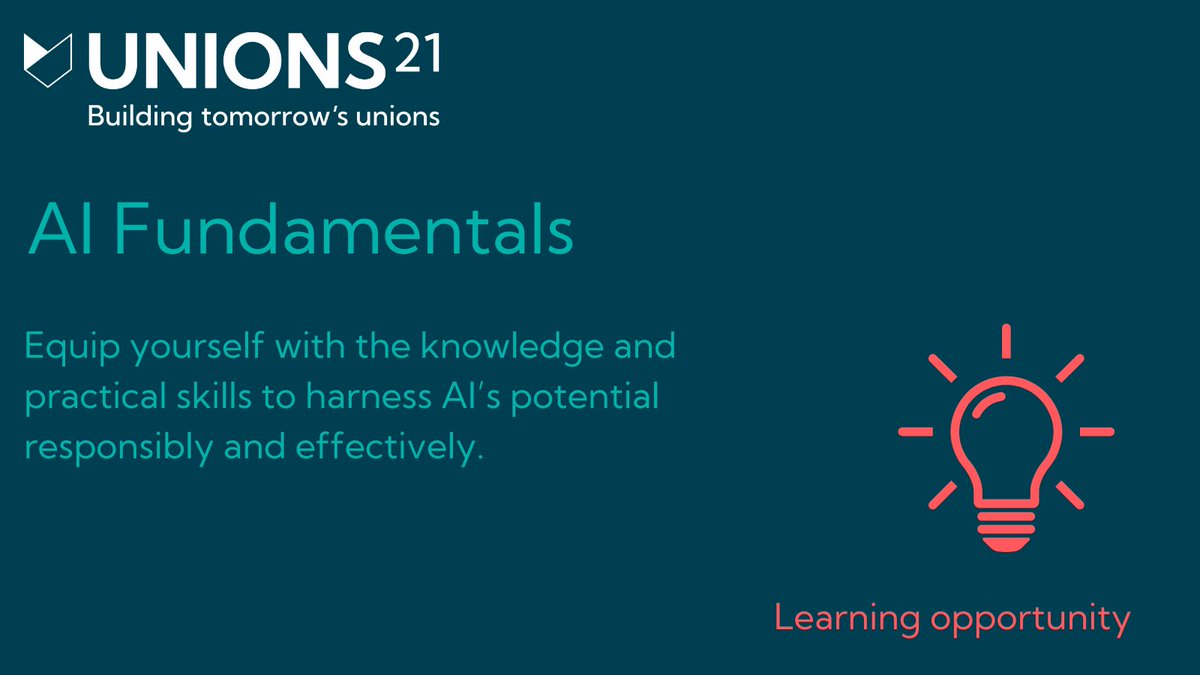 Our AI Fundamentals Course for unions is live, but it’s not too late to join! 

Learn to use AI tools ethically and effectively - on your schedule, online until 31 Dec. Sign up here: ow.ly/ueyx50U4paa
