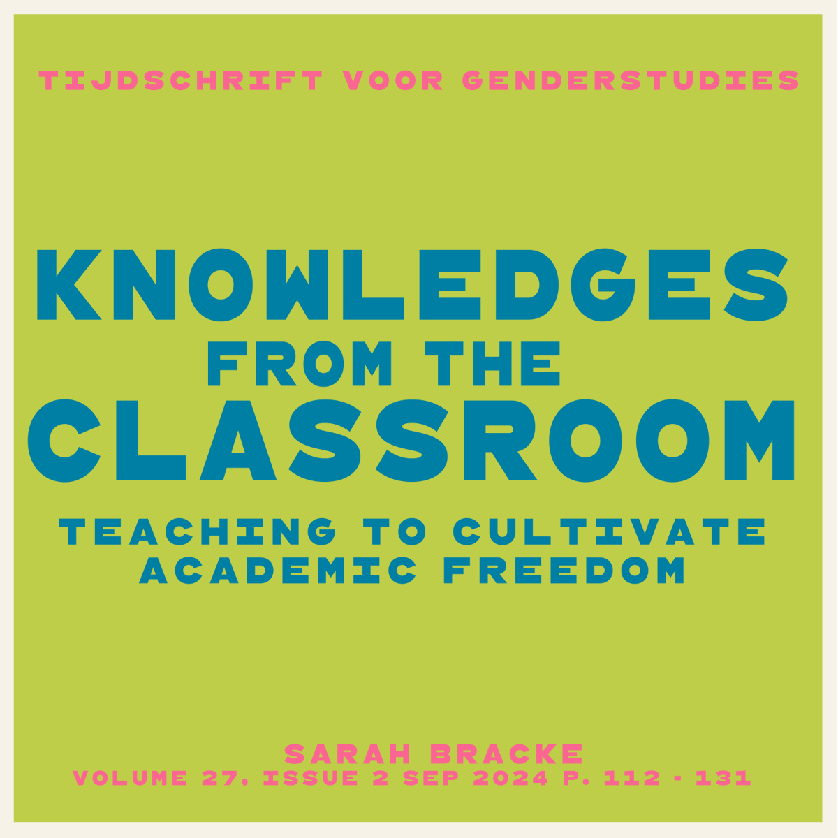 Tijdschrift voor Genderstudies tweet media