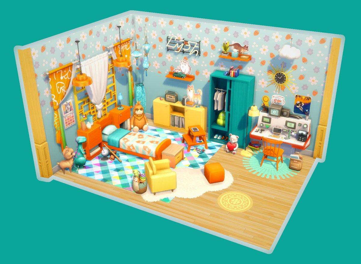 Nesse4tw's tweet photo. 🧡Kitsch To Be Kid 💙 | No CC | 💛
Made a colorful kid's room with the #CozyKitschKit combined with other packs/kits.
Thank you SO much to the one/those giving me a #MaxisFav for this room! 🥹🙏 😭
#TheSims #TheSims4 #TS4 #Myshunosun #ShowUsYourBuilds ID: Nesse4tw https://t.co/niC9hoeI73