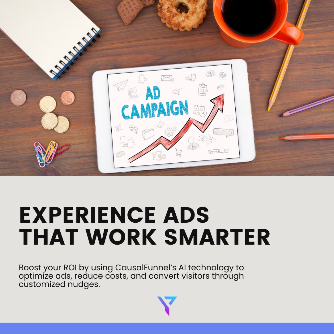 CausalFunnel's tweet image. Unlock the potential of your online ads with the Return on Ads Spend Optimizer. Reduce costs and improve conversions, driving better results for your business. Start optimizing now! #CausalFunnel #CasualFunnelMagic #AdsOptimization #MarketingTechnology #BusinessGrowth