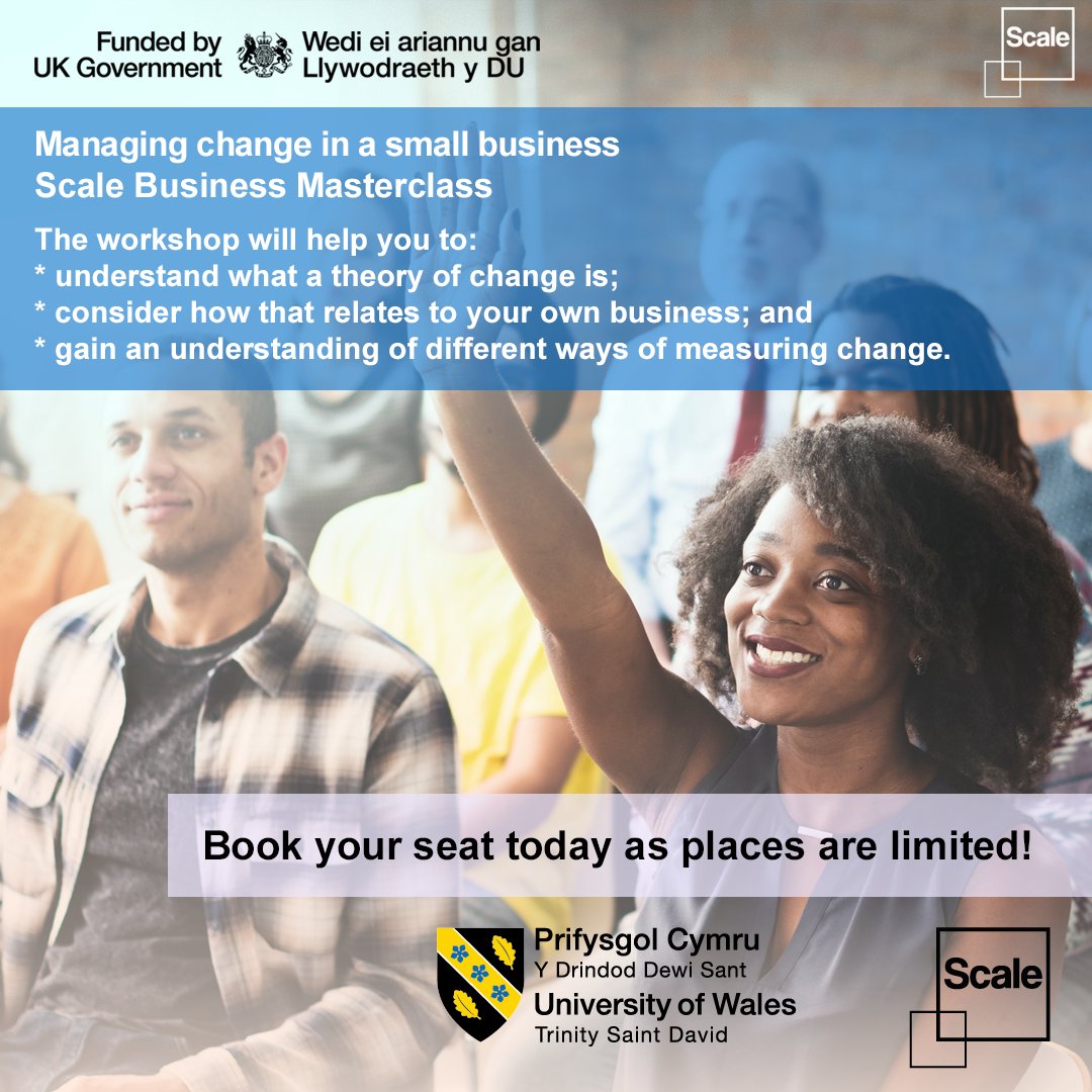 ScaleUWTSD (@scaleuwtsd) on Twitter photo Managing change in a small business
Workshop for small business in the Swansea area
FREE at HQ Urban Kitchen
on 04/12/24, 5pm – 7pm
<a href="/ScaleUWTSD/">ScaleUWTSD</a>
Info & book: bit.ly/3Ond2pM
Project info: uwtsd.ac.uk/scale
#Swansea #FreeWorkshop Managing change in a small business
Workshop for small business in the Swansea area
FREE at HQ Urban Kitchen
on 04/12/24, 5pm – 7pm
<a href="/ScaleUWTSD/">ScaleUWTSD</a>
Info & book: bit.ly/3Ond2pM
Project info: uwtsd.ac.uk/scale
#Swansea #FreeWorkshop
