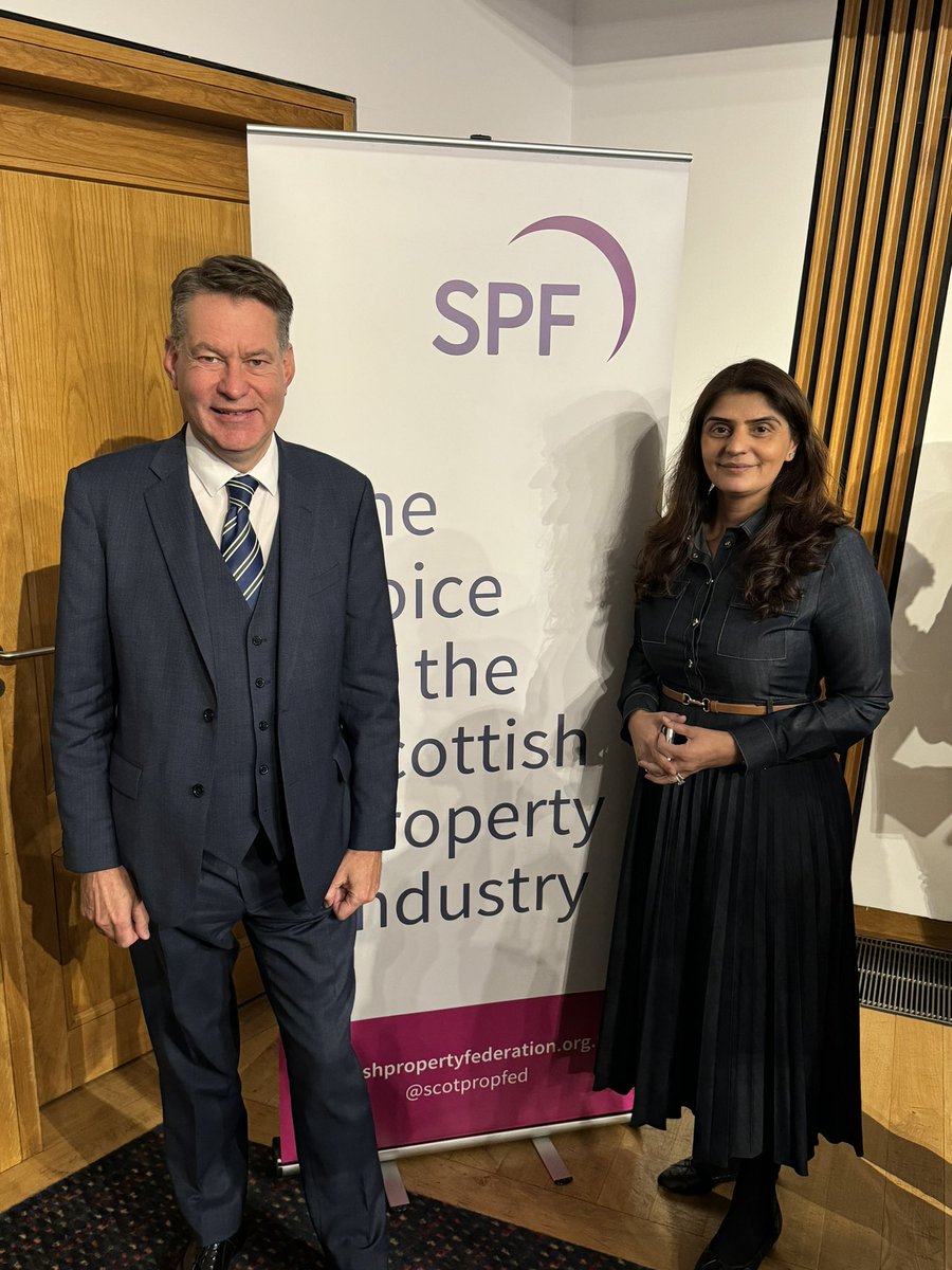It was great to attend <a href="/ScotPropFed/">SPF</a>’s reception at the Scottish Parliament with my colleague <a href="/murdo_fraser/">Murdo Fraser</a> to hear about all the great work the organisation does to attract investment to Scotland, to grow the economy and job market, through real estate.  We also heard about the