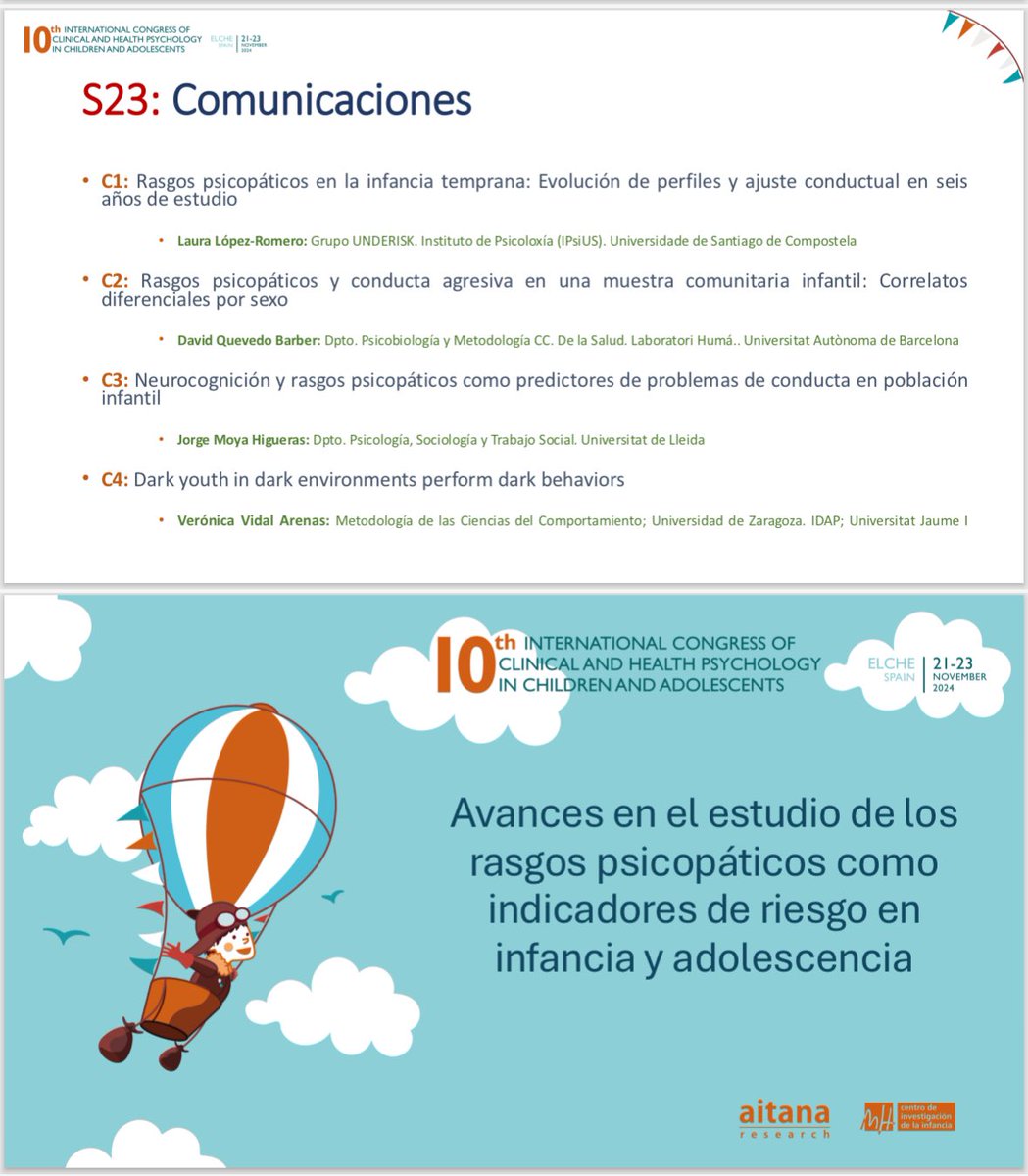 laura_lromero's tweet image. Todavía saboreando las buenas sensaciones que nos ha dejado el simposio presentado en el #CongresoAitana2024 @Grupo_Aitana
Feliz de poder compartir mesa, resultados y debate con nuestros compis de @LabhumaUAB @NeuroPGA e #idap
Nos vemos en Málaga!
@Underisk2 @VVidal_Arenas