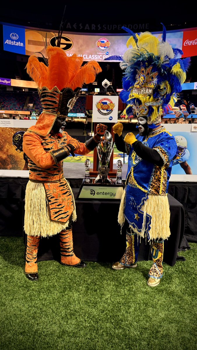 We’re officially kicking off the 51st Annual Bayou Classic! 🎉 The rivalry is real—Southern or Grambling? 💙💛 Who are you riding with this year? Drop your pick in the comments and let the battle begin! 👇🔥 #BayouClassic #SouthernJaguars #GramblingTigers #HBCUPride