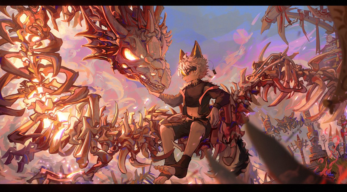 金光明晃晃照，照着污泥沼，也照着绿丝绦，照着寰宇天地万物齐声道。

是给二秃老师画的互绘！