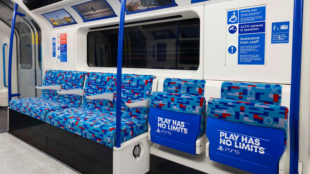 Take a seat on the PS5 x <a href="/TfL/">TfL</a> carriage takeover, now calling at all (Play)Stations on the Victoria Line until January 7.
