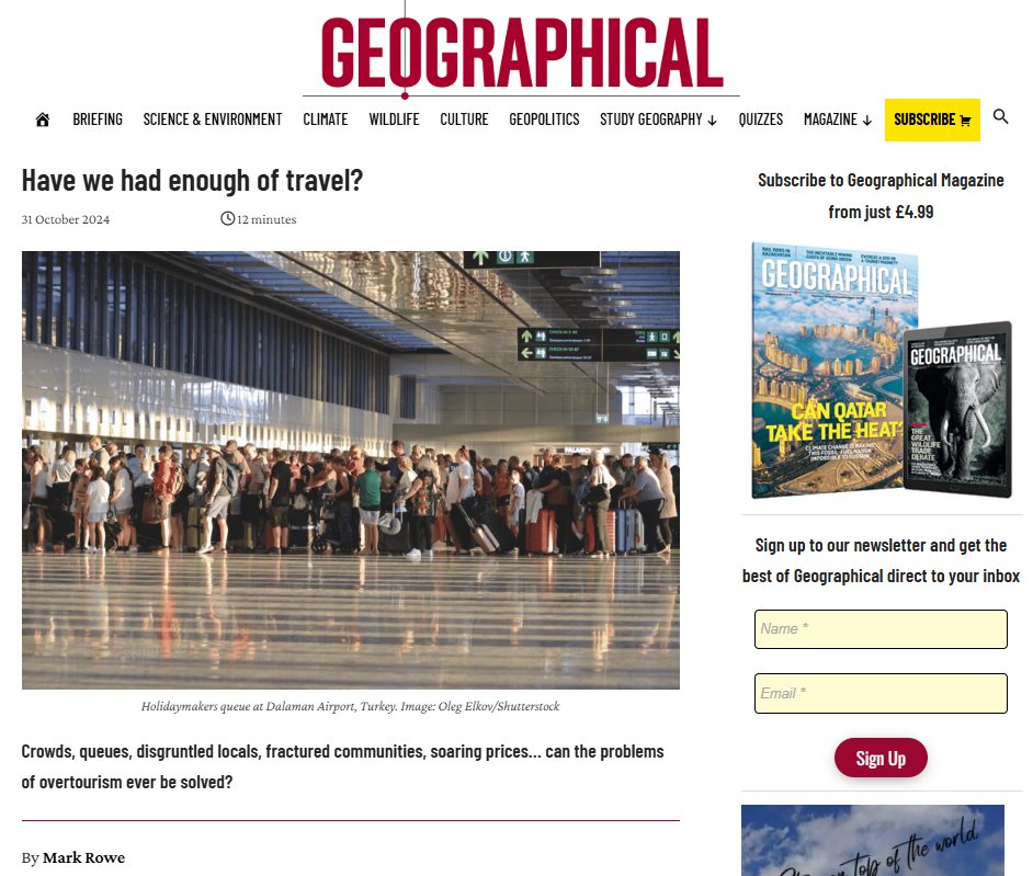 GuillemCM's tweet image. Thrilled to have contributed insights to these articles:
📌Have we had enough of travel? at @GeographicalMag 👉 geographical.co.uk/culture/have-w…
📌New Zealanders in London are engaging in competitive ‘overtourism.’ Can we redeem the classic OE? at @TheSpinoffTV👉 thespinoff.co.nz/society/06-11-…