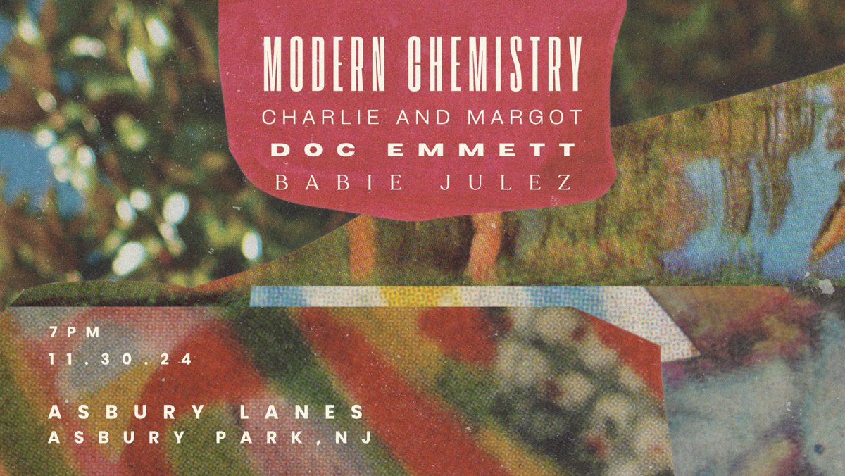 MODERN CHEMISTRY
LIVE in ASBURY PARK
THIS SATURDAY  - ASBURY LANES

TICKETS: axs.com/events/725960/…