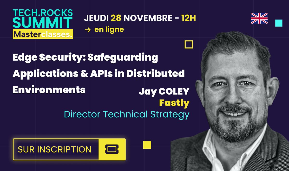 fastly's tweet photo. Level up your edge security skills! We've teamed up with #TechRocks for a must-attend online masterclass led by Jay Coley. It's time to master safeguarding applications &amp; APIs in distributed environments. Mark your 🗓️-Nov 28. Ready to learn with us? 🎓💡 

https://t.co/9oBh0gSDen https://t.co/Zru3z5C1gE