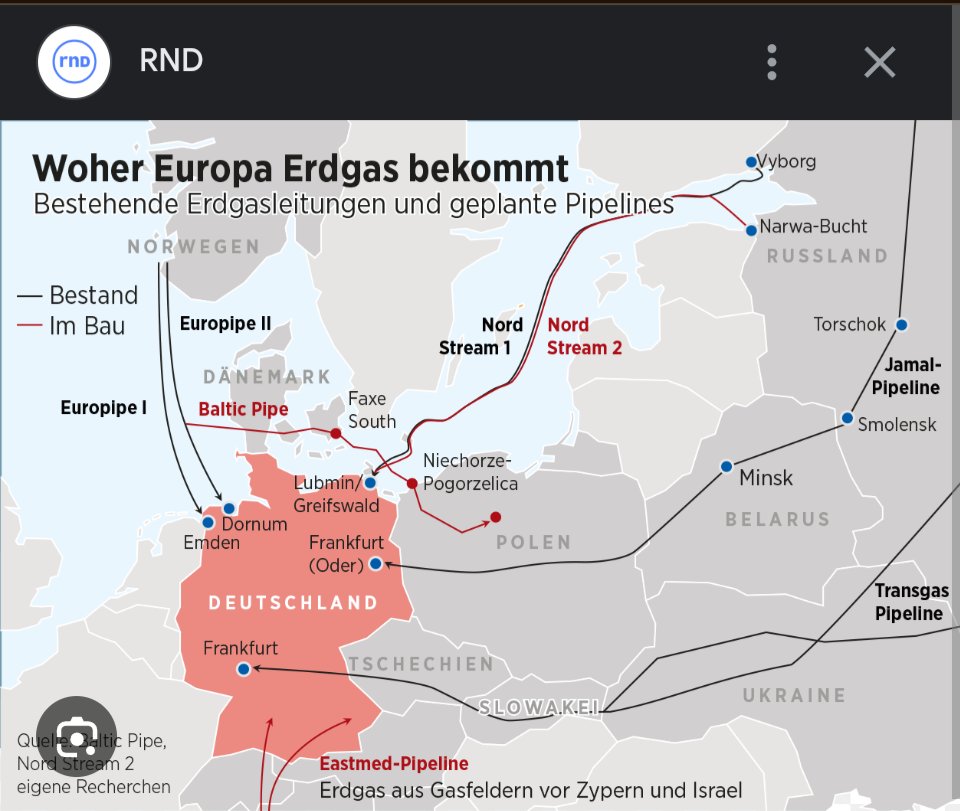 Lieber <a href="/roberthabeck/">Robert Habeck</a>, warum sollte Deutschland norwegisches Gas aus Polen beziehen, das vorher aus einer Leitung abgezweigt wurde, die ohnehin direkt von 🇳🇴 nach 🇩🇪 führt? Das hätte die Abhängigkeit von Russland, in die uns Union &amp; SPD getrieben haben, doch nicht verringert.