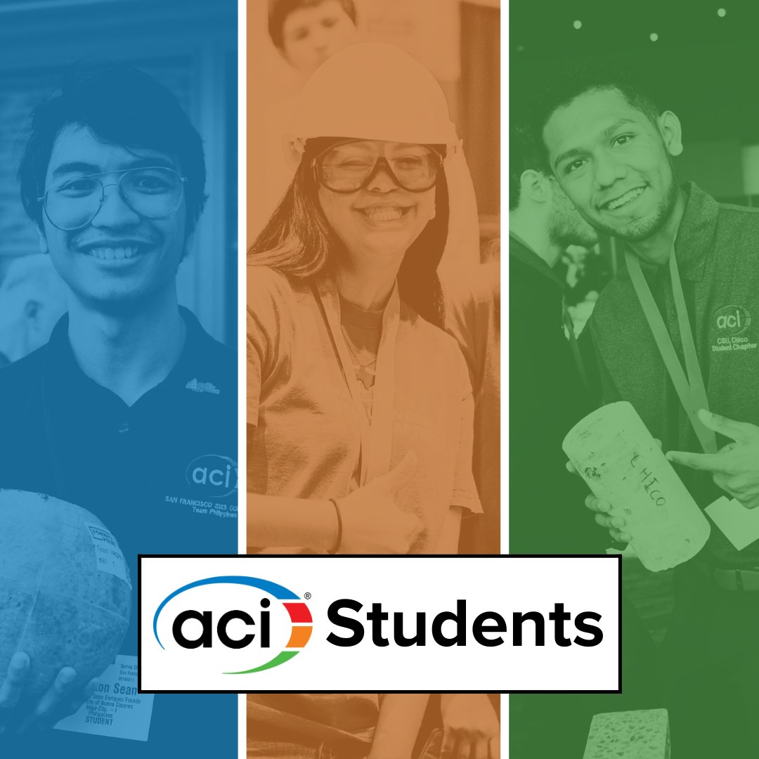 ConcreteACI's tweet photo. STUDENTS: Submit your Annual Report for a chance to receive recognition in the ACI Student Chapter Awards Program!🏆⌛ Applications are due December 31, 2024.⌛ #ACIStudents #ACIAwards
➡️Learn More & Submit Here: https://t.co/6EgmH95GxO https://t.co/aSPwWwQW6k