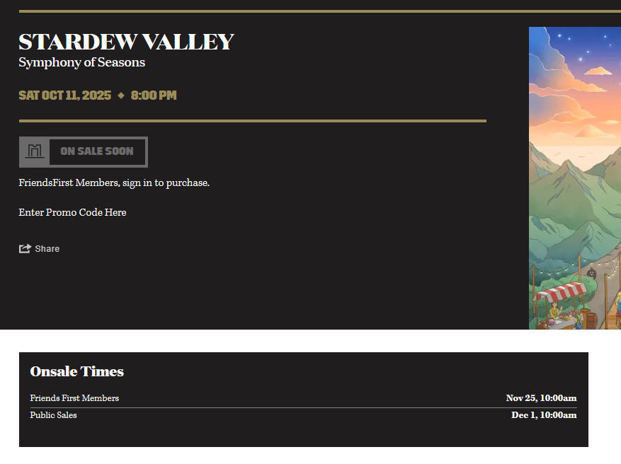 ionizable's tweet photo. @deluxemcvirgo @kelssarah @StardewConcert i did, clicked 'details' and it only gave me an option to remove it. when i went to 'edit from account screen' i didn't see anywhere to buy tickets. checked the event page too and it didn't have anywhere to select tickets either https://t.co/gqbvy79c2p