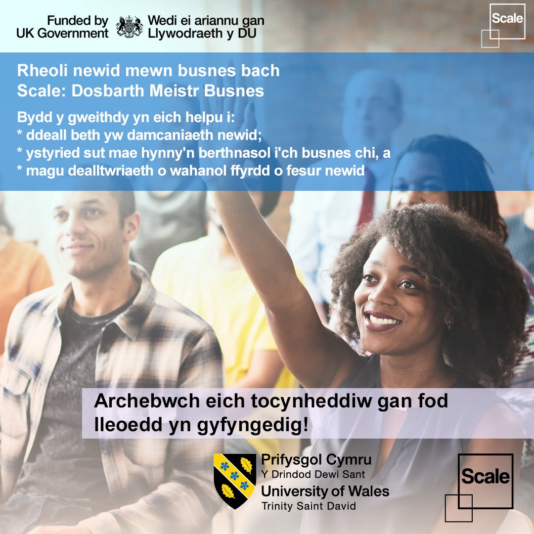 ScaleUWTSD (@scaleuwtsd) on Twitter photo Rheoli newid mewn busnes bach
Gweithdy ar gyfer busnesau bach yn ardal Abertawe
YN RHAD AC AM DDIM yn HQ Urban Kitchen
ar 16/10/24, 5pm – 7pm
<a href="/ScaleUWTSD/">ScaleUWTSD</a>
Gwybodaeth ac archebu lle: bit.ly/3Ond2pM
Gwybodaeth am y prosiect: uwtsd.ac.uk/scale
#FreeWorkshop Rheoli newid mewn busnes bach
Gweithdy ar gyfer busnesau bach yn ardal Abertawe
YN RHAD AC AM DDIM yn HQ Urban Kitchen
ar 16/10/24, 5pm – 7pm
<a href="/ScaleUWTSD/">ScaleUWTSD</a>
Gwybodaeth ac archebu lle: bit.ly/3Ond2pM
Gwybodaeth am y prosiect: uwtsd.ac.uk/scale
#FreeWorkshop