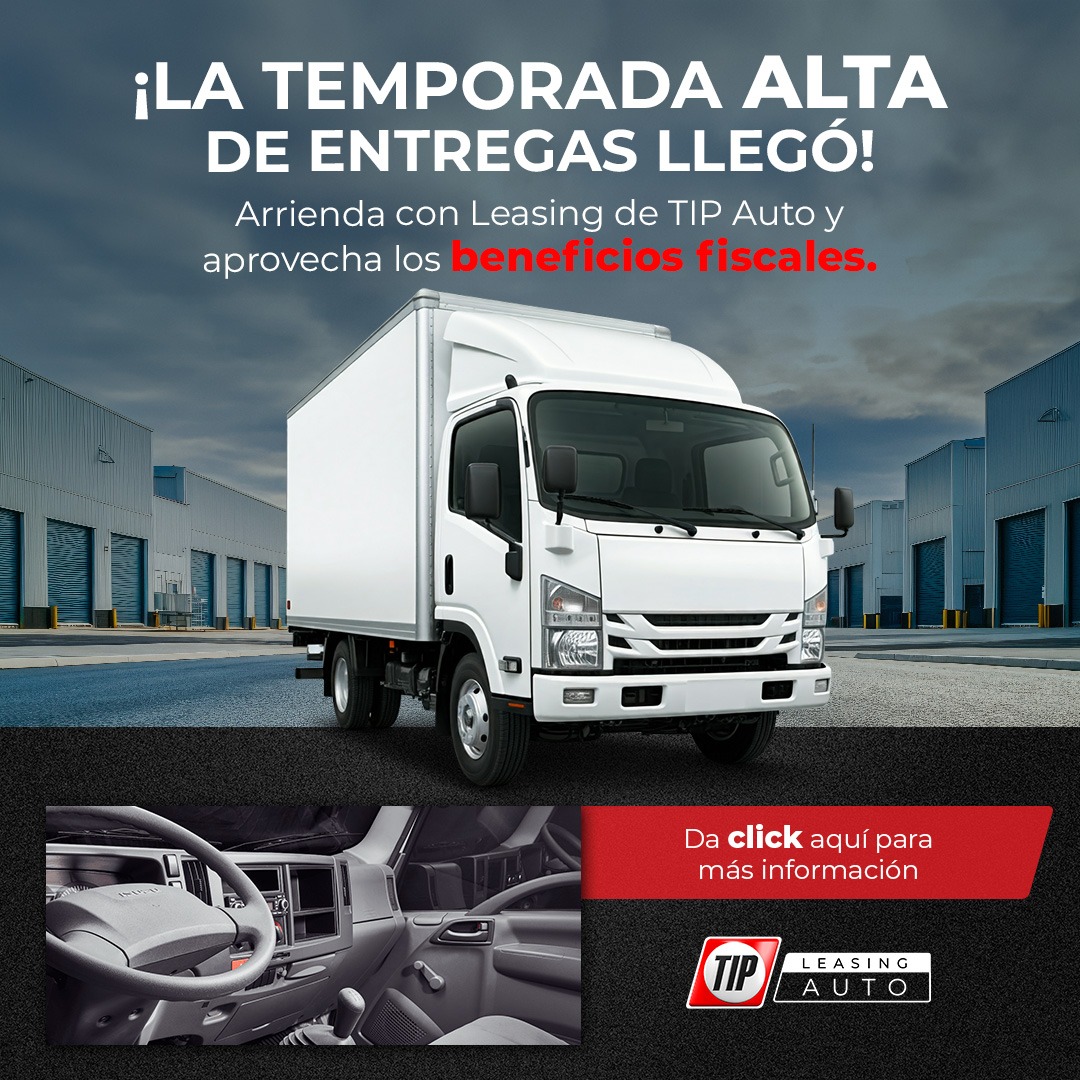 TIPMexico's tweet image. 🚚 En TIP Auto te ofrecemos leasing de vehículos, ideal para empresas y personas físicas con actividad empresarial. Tenemos el esquema y la solución perfecta para ti. ¡Contáctanos! 🚖 #TIPAuto #TIPMéxico