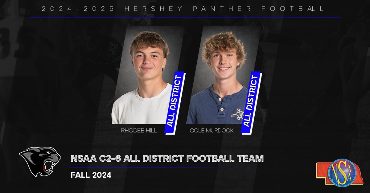 The Nebraska Class C-2 District 6 has officially announced its All-District football team, recognizing the exceptional talent and outstanding performances of student-athletes during the 2024 season. This year the Hershey Panthers placed SIX individuals on the team with Rhodee