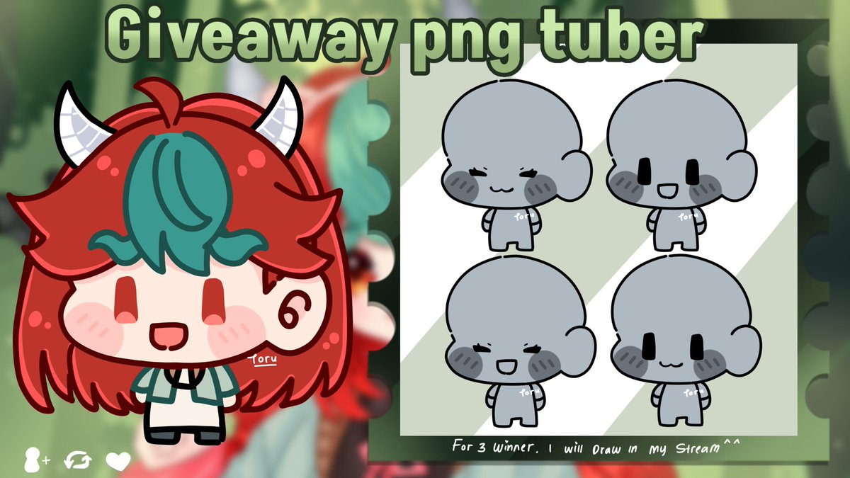 Iori_Torurin's tweet image. 🍉PNG TUBER  RAFLE🍉

3 WINNER!
RULES :
• Follow, Like &amp;amp; RT this post
• drop your oc
• tag ur friend (optional)
• The winner will be chosen randomly and i will draw in my stream tomorrow

Ends: 26th nov (18.00 WIB)
 #raffle
#pngtuber #Vtuber
