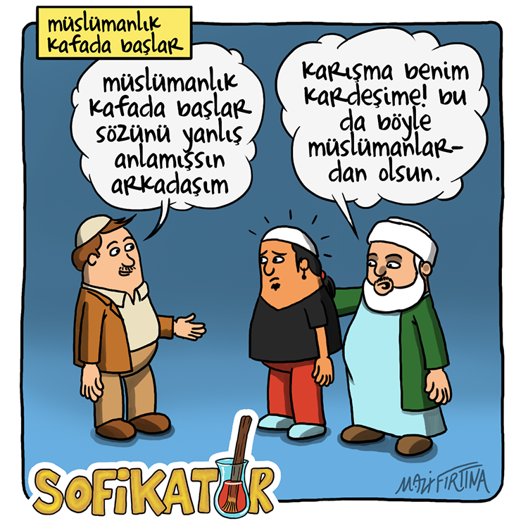 kullukyapbiraz's tweet image. Müslümanlık kafada başlar.
#sofikatur

#kafa #kiyafet #takke #islam #tasavvuf #mizah #karikatur #cartoon #105