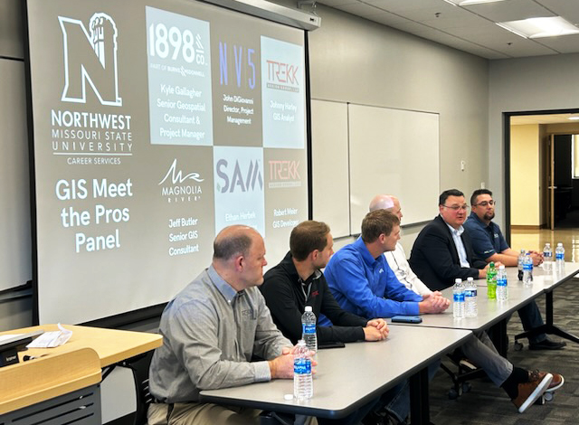 TREKK Design Group (@trekkdesign) on Twitter photo Robert Meier and Johnny Harley recently served as panelists for the GIS Meet the Pros event at <a href="/NWMOSTATE/">Northwest Missouri State University</a>. Students networked with a variety of employers and alumni from the GIS field to learn what it's really like to work in the industry. #OABAAB #oneTREKK #ImprovingLives Robert Meier and Johnny Harley recently served as panelists for the GIS Meet the Pros event at <a href="/NWMOSTATE/">Northwest Missouri State University</a>. Students networked with a variety of employers and alumni from the GIS field to learn what it's really like to work in the industry. #OABAAB #oneTREKK #ImprovingLives