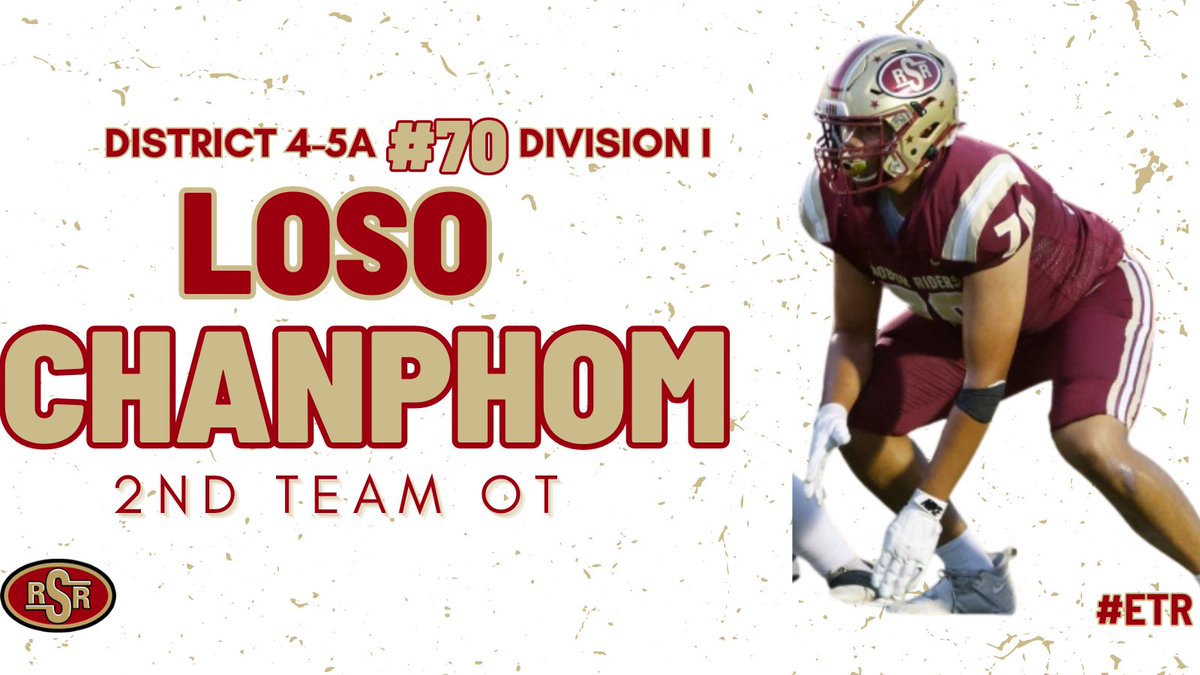 Congratulations to 2nd Team All-District 4-5A Div. I OT, Loso Chanphom!

▫️Full time starter at LT

#ETR