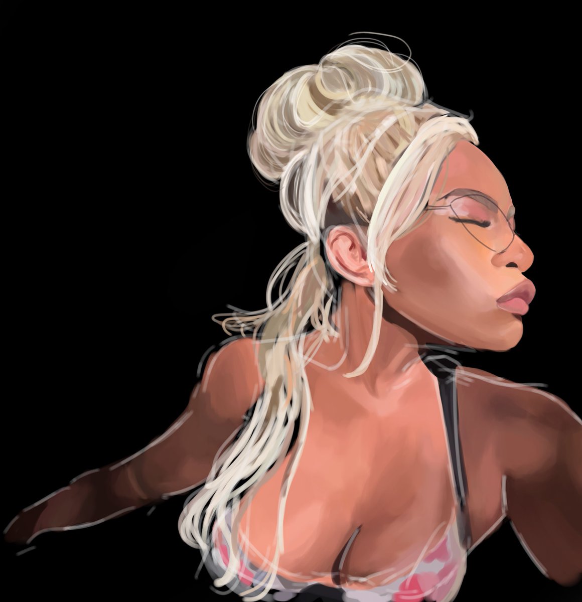 Venusearts's tweet photo. Eu simplesmente amo ela então eu pintei a @baddiebony , pensando em pintar a Megan thee stallion next 

#art #digitalart #ebony https://t.co/gDLW0E49NS