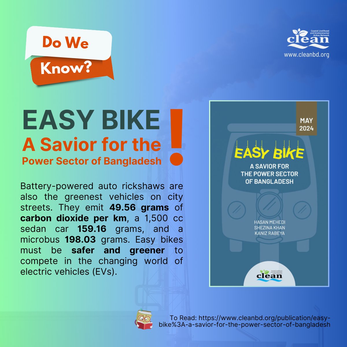 #Doweknow: On average, 8.6% of accidents happened by easy bikes in the last seven years (2017-2023), while 27% occurred by trucks, 24.6% by motorbikes, and 15.71% by buses.

To read: cleanbd.org/publication/ea…

<a href="/CLEANBD/">CLEAN</a>