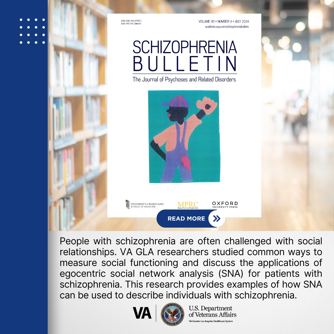 LosAngelesVA's tweet photo. Link in Post: https://t.co/RSPCzHzGDA
#VAResearch #Veterans #VAResearch_LA #schizophrenia #socialfunctioning https://t.co/SddccfWkYG