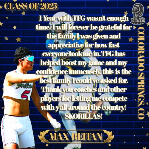 Team Full Gorilla (@teamfullgorilla) on Twitter photo Once a Gorilla, Always a Gorilla π¦
Senior Shoutout, <a href="/Max_Reitan_5/">Max Reitan</a>
Committed Undecided
#skorillas #senior2025 Once a Gorilla, Always a Gorilla π¦
Senior Shoutout, <a href="/Max_Reitan_5/">Max Reitan</a>
Committed Undecided
#skorillas #senior2025