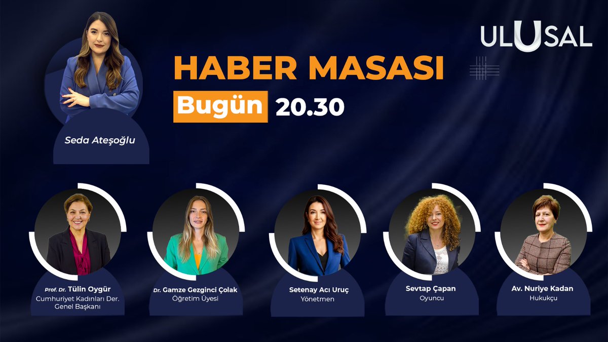 AydinlikGazete's tweet photo. 📺Bu akşam @ulusalkanal'da kadına şiddetle mücadele ve medyanın konumu masaya yatırılıyor.
@seda_anik soruyor
Cumhuriyet Kadınları Derneği Genel Başkanı @Drtulinoygur, Dr. @TheBezginci, oyuncu @sevtapcapan, Av. @nuriyekadan ve yönetmen Setenay Acı Uruç yanıtlıyor.
Saat 20.30'da Ulusal Kanal'da