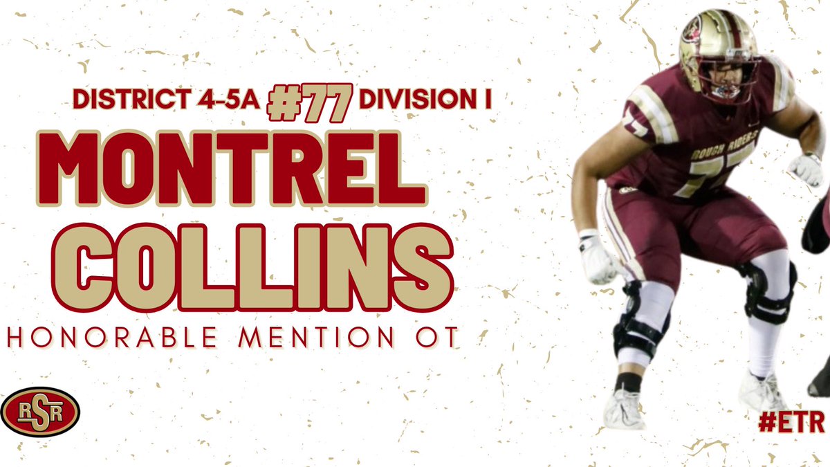 Congratulations to Honorable Mention 4-5A Div. I OT, Montrel Collins!

▫️Full time starter at RT

#ETR