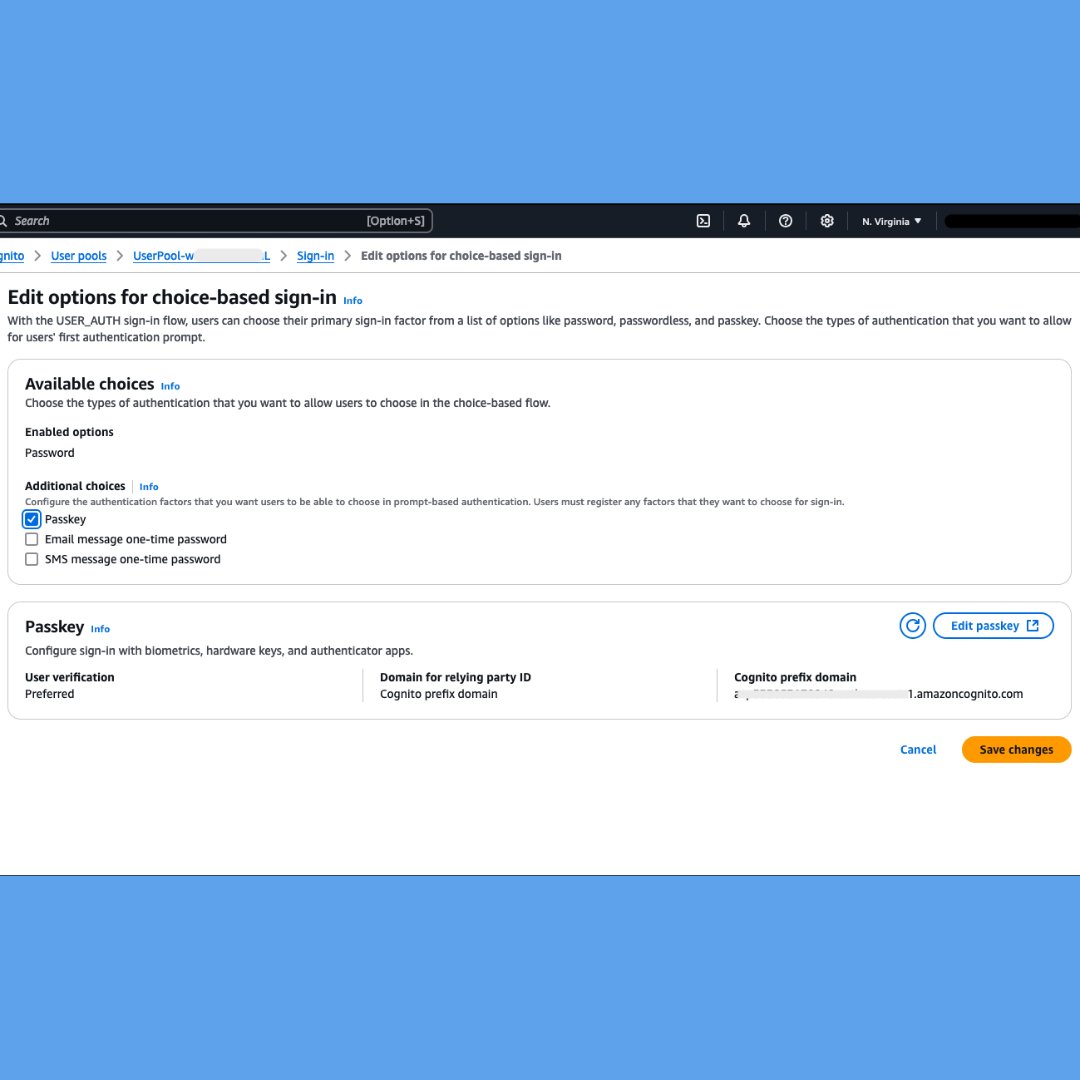 AWSIdentity's tweet photo. 🔑 Amazon Cognito now supports passwordless authentication for low-friction &amp; secure logins.

https://t.co/IELEackiai https://t.co/GgRFzs8WeI