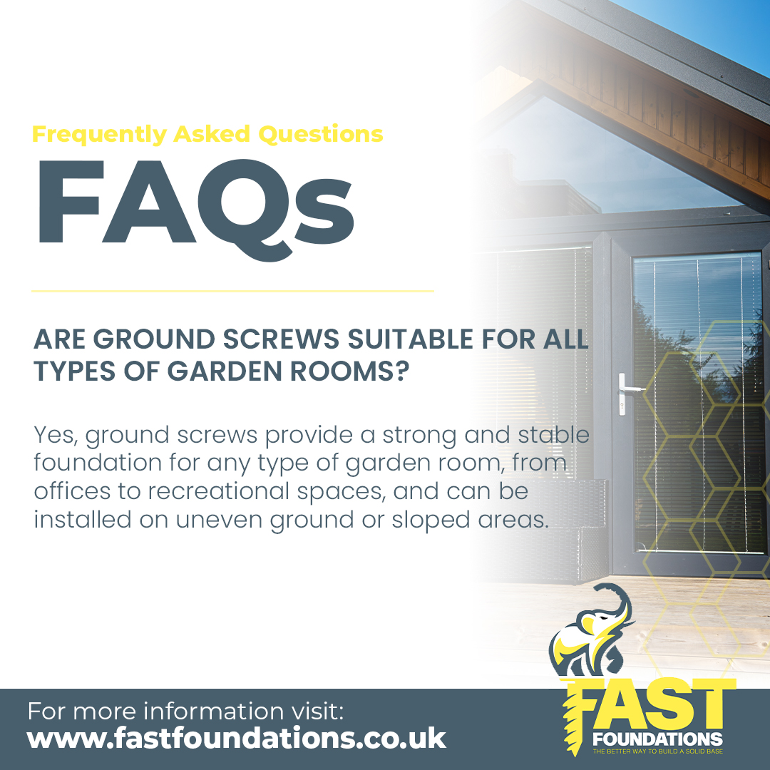FastFoundations's tweet photo. FAQs: Garden Rooms 💭

#screwfoundations #GroundScrews #FoundationSolutions #GardenRoom #HomeExtension #StrongFoundation #OutdoorLiving #GardenDesign #SustainableBuilding https://t.co/1kEECsjkKo