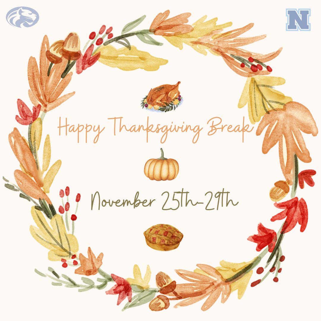 NorcoHighSchool's tweet photo. Happy Thanksgiving Break, Cougars! Enjoy your time with your friends and family this season. 🦃

Graphic and caption by Courtney Peterson, Digital Media Team student https://t.co/gwW4HVzdkw