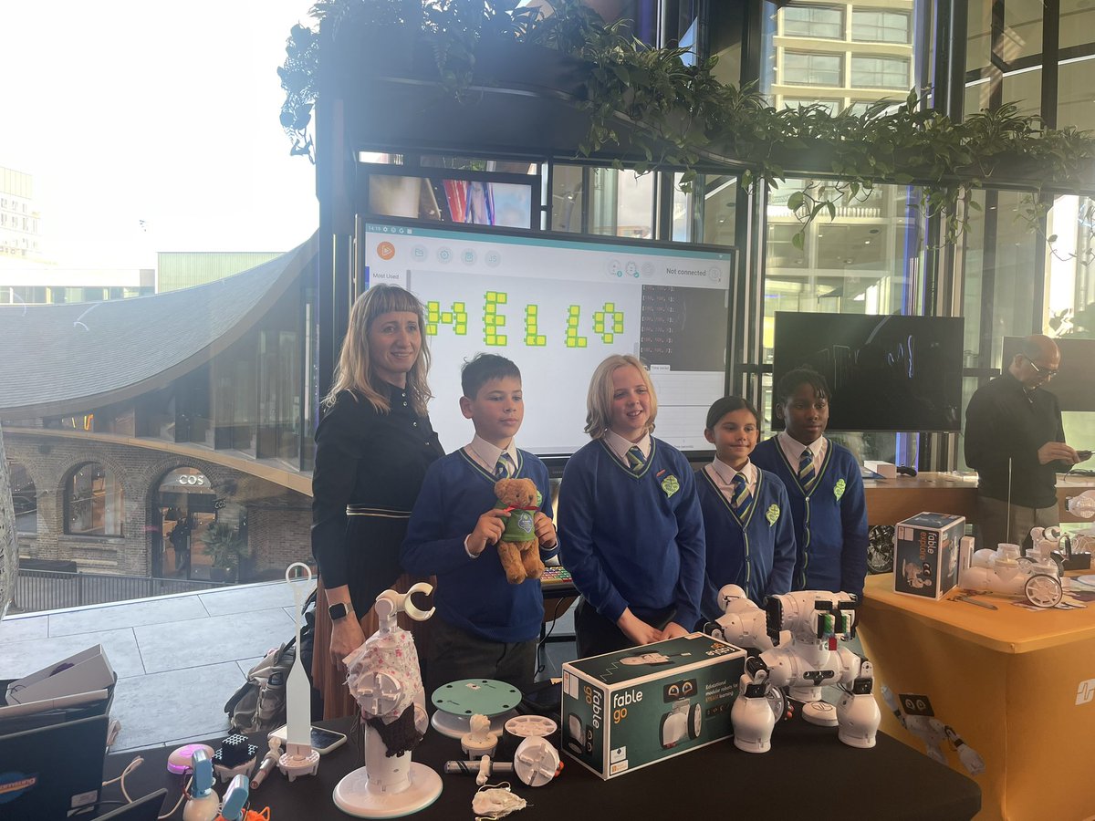 stjhighgate's tweet photo. Our amazing computing lead Mrs Suliga with our Robodog experts! They delivered a great presentation at @SamsungUK for the #EdtechHubSummit2024 with @EdtechukHQ & @LGfL π»π€π https://t.co/7P1Tm0kAyS