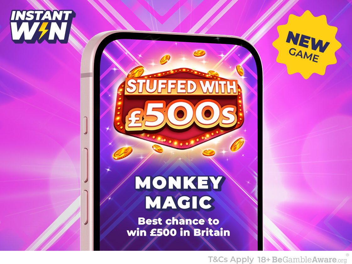 HealthLottery's tweet photo. Same great odds, 5 TIMES THE PRIZE! Make room for £500s - this new game is stuffed full of them. Play the new instant win game with a grand prize. Well, half a grand, anyway! Good luck 🫶🏾 

#LotteryLife  #InstantWinGame #LotteryFun #PlayForPrizes https://t.co/WQMib46kvL