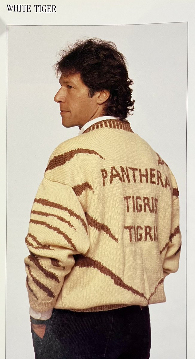 rrrexamillian's tweet photo. Found this in old knitting book at my mum's house. #LikeATiger #ImranKhan @TomGleisner @mrtonymartin @HYBPA @workingdogprod https://t.co/qQpWV3w1Xw