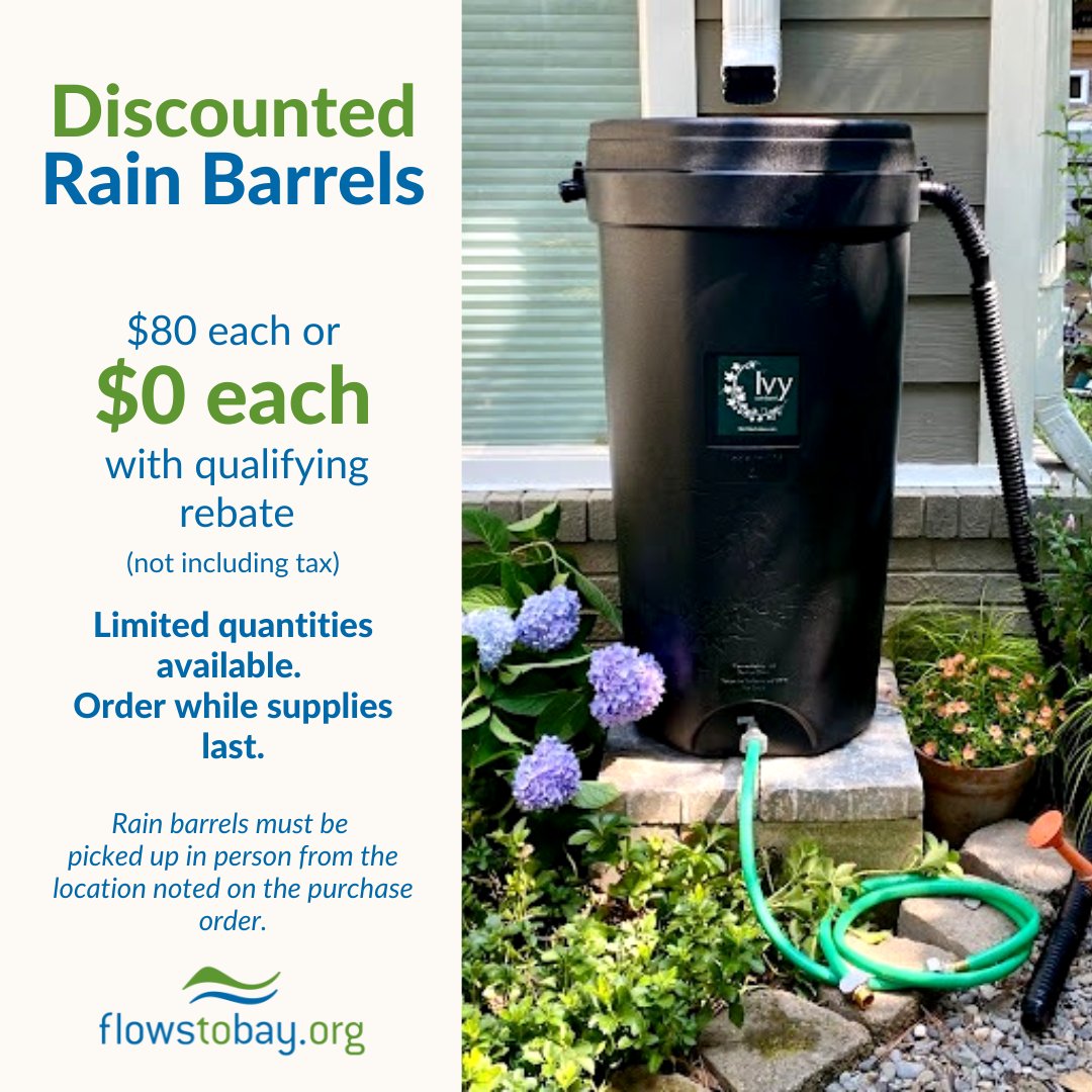 Now is the perfect time to save on a new rain barrel!

➡️Purchase by December 1 and learn more at flowstobay.org/bulk-rain-barr….

The City of San Carlos will be hosting a rain barrel distribution day to pick up your purchased rain barrels on December 14 from 9 AM to 12 PM.