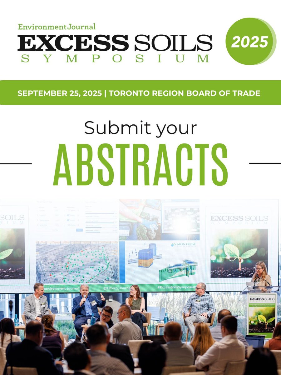 Enviro_Journal's tweet image. The #ExcessSoilsSymposium will be back on September 25th, 2025 and is calling for abstracts about the business of #ExcessSoils, including regulations, best practices and digital solutions. 

#environment #soils #events 

environmentjournal.ca/call-for-abstr…